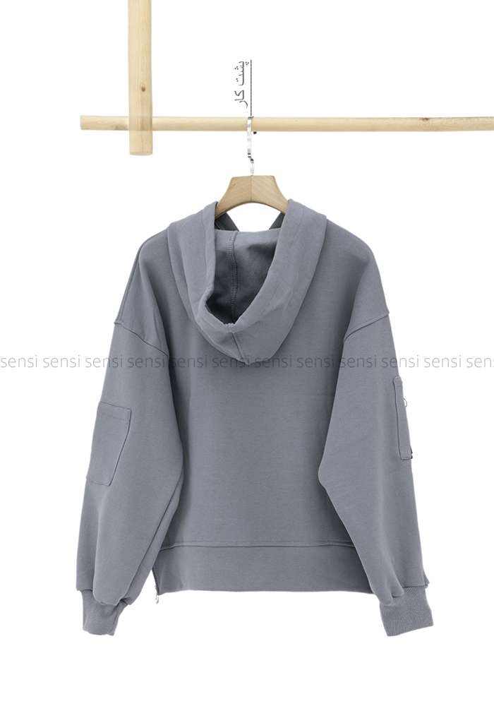 هودی باکسی فونت بغل زیپ کد1005147